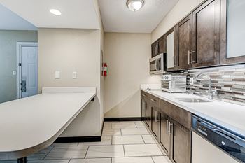Kitchen with white countertop 